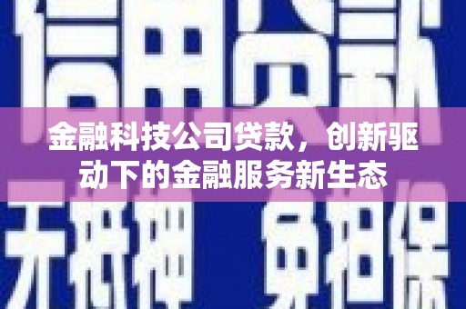 浦江金融科技公司贷款，创新驱动下的金融服务新生态
