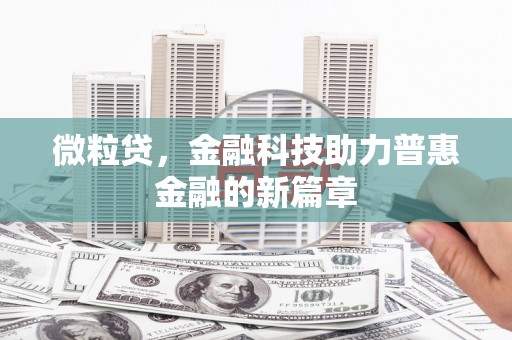 浦江微粒贷，金融科技助力普惠金融的新篇章