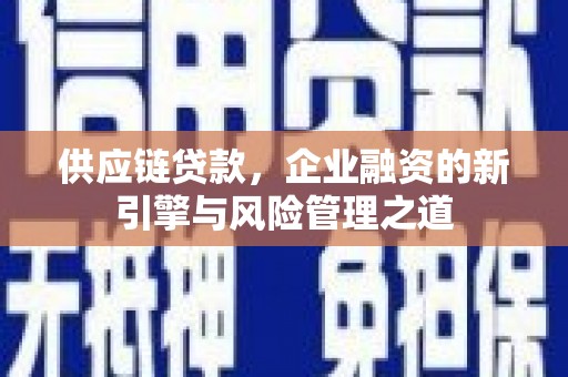 浦江供应链贷款，企业融资的新引擎与风险管理之道