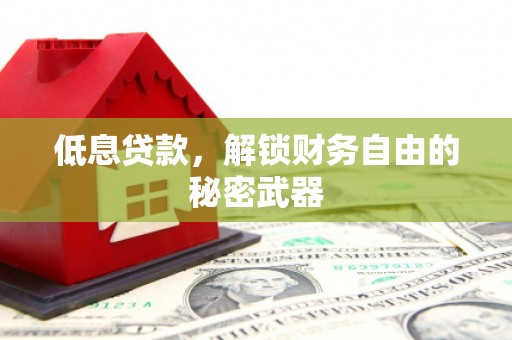 浦江低息贷款，解锁财务自由的秘密武器