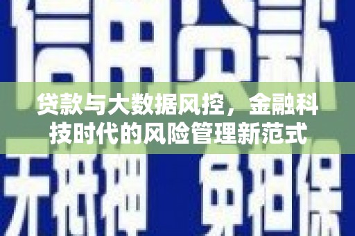 浦江贷款与大数据风控，金融科技时代的风险管理新范式
