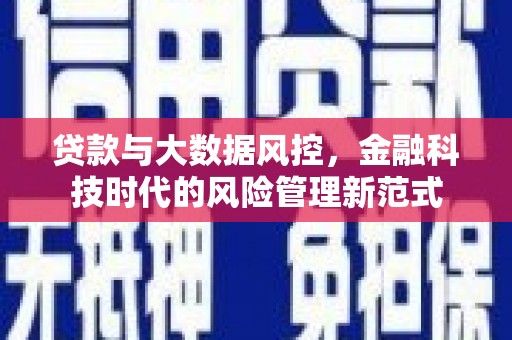 浦江贷款与大数据风控，金融科技时代的风险管理新范式