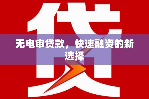 浦江无电审贷款，快速融资的新选择