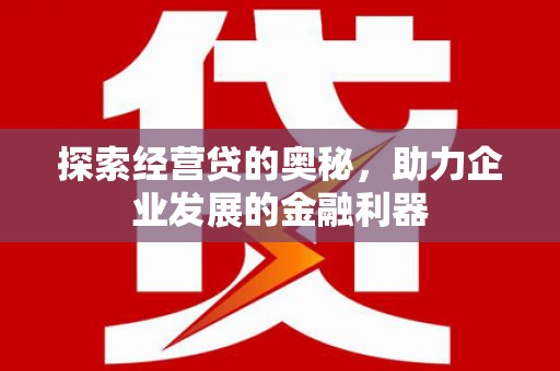 浦江探索经营贷的奥秘，助力企业发展的金融利器