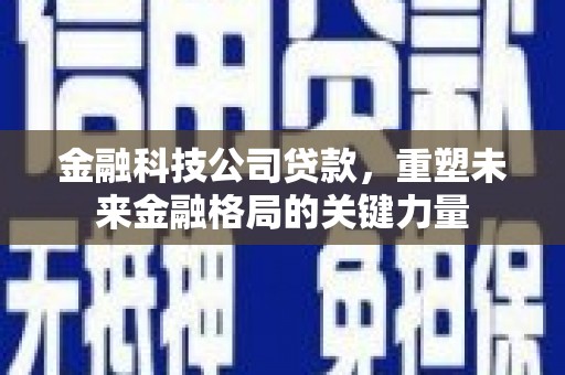 浦江金融科技公司贷款，重塑未来金融格局的关键力量