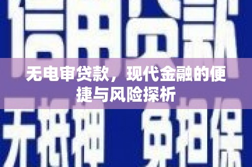 浦江无电审贷款，现代金融的便捷与风险探析