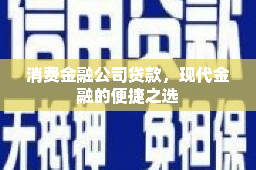 浦江消费金融公司贷款，现代金融的便捷之选