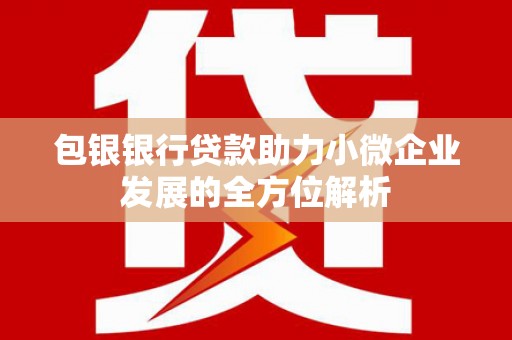 浦江包银银行贷款助力小微企业发展的全方位解析