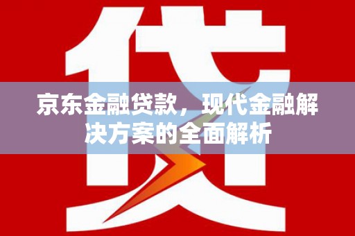 浦江京东金融贷款，现代金融解决方案的全面解析
