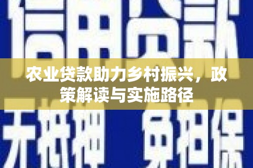 浦江农业贷款助力乡村振兴，政策解读与实施路径