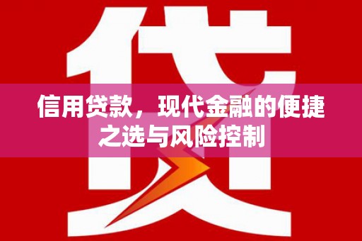 浦江信用贷款，现代金融的便捷之选与风险控制