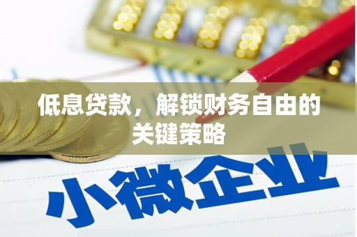浦江低息贷款，解锁财务自由的关键策略