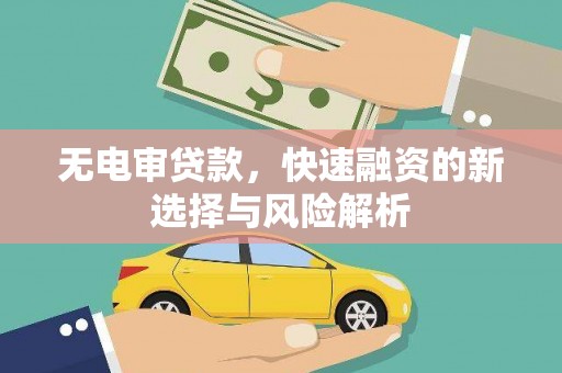 浦江无电审贷款，快速融资的新选择与风险解析