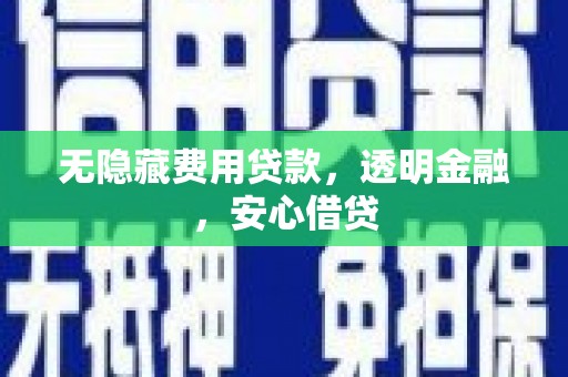 浦江无隐藏费用贷款，透明金融，安心借贷