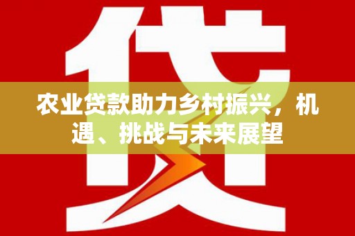 浦江农业贷款助力乡村振兴，机遇、挑战与未来展望