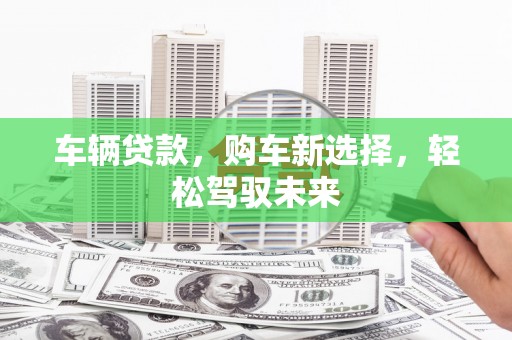 浦江车辆贷款，购车新选择，轻松驾驭未来