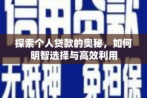 浦江探索个人贷款的奥秘，如何明智选择与高效利用
