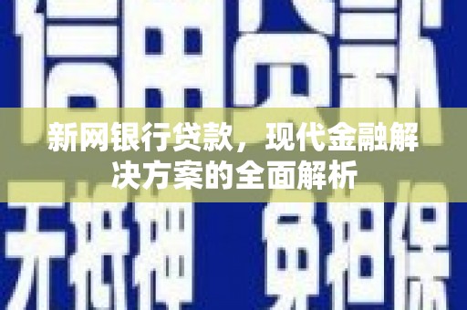 浦江新网银行贷款，现代金融解决方案的全面解析