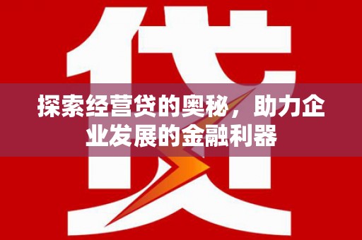 浦江探索经营贷的奥秘，助力企业发展的金融利器