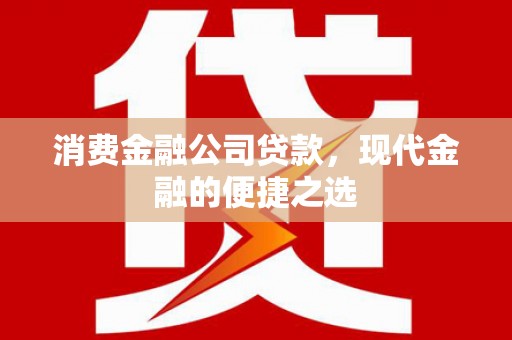 浦江消费金融公司贷款，现代金融的便捷之选